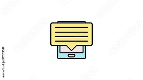 SMS sticker animation 4k motion looping on white background