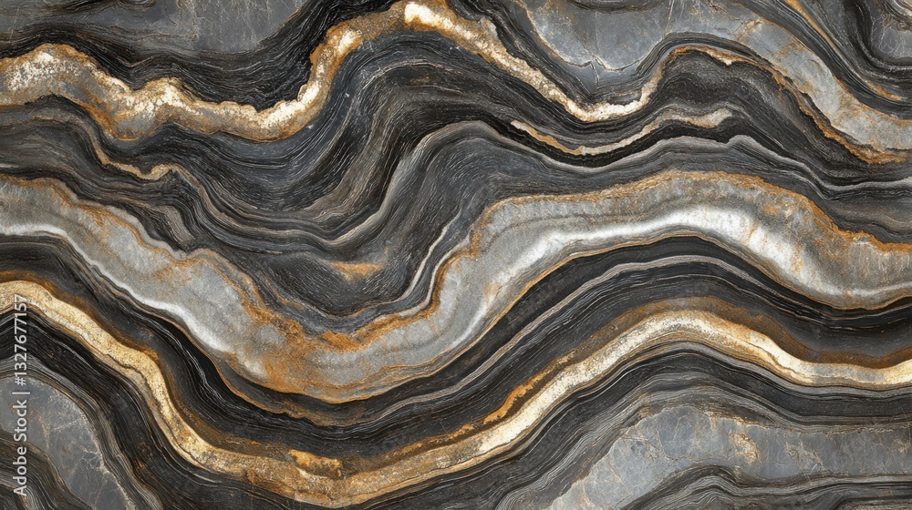 Striking Dark Gray Natural Stone Texture with Golden Highlights Striking Dark Gray Natural Stone Texture with Golden Highlights