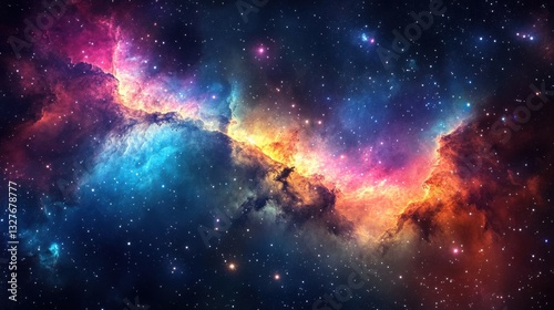 Colorful space galaxy cloud nebula. Stary night cosmos. Universe science astronomy. Supernova background wallpaper