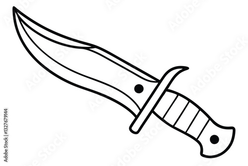 Vector illustration of a sword and knife with hand-drawn design