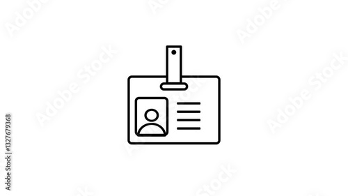 Id card icon animation 4k footage isolated on white background