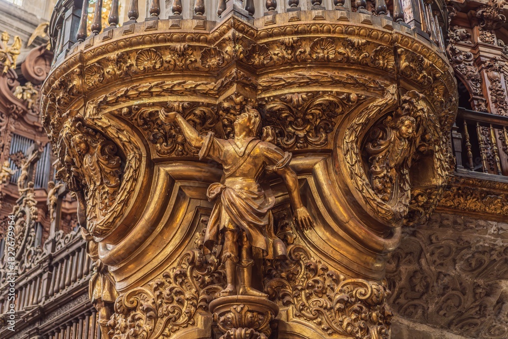 Majestic view of Mexico City Metropolitan Cathedral, a historic architectural landmark. Heritage, religion, and cultural tourism in Latin America. Symbol of history and faith in Mexico