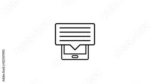 Sms icon animation 4k footage isolated on white background
