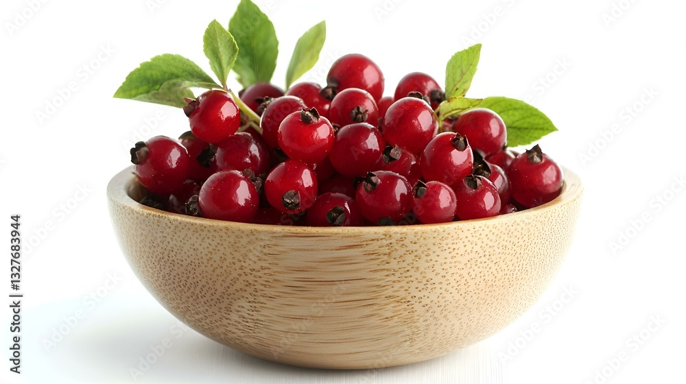 Bowl of Red Currants Isolated on White Background Bowl of Red Currants Isolated on White Background