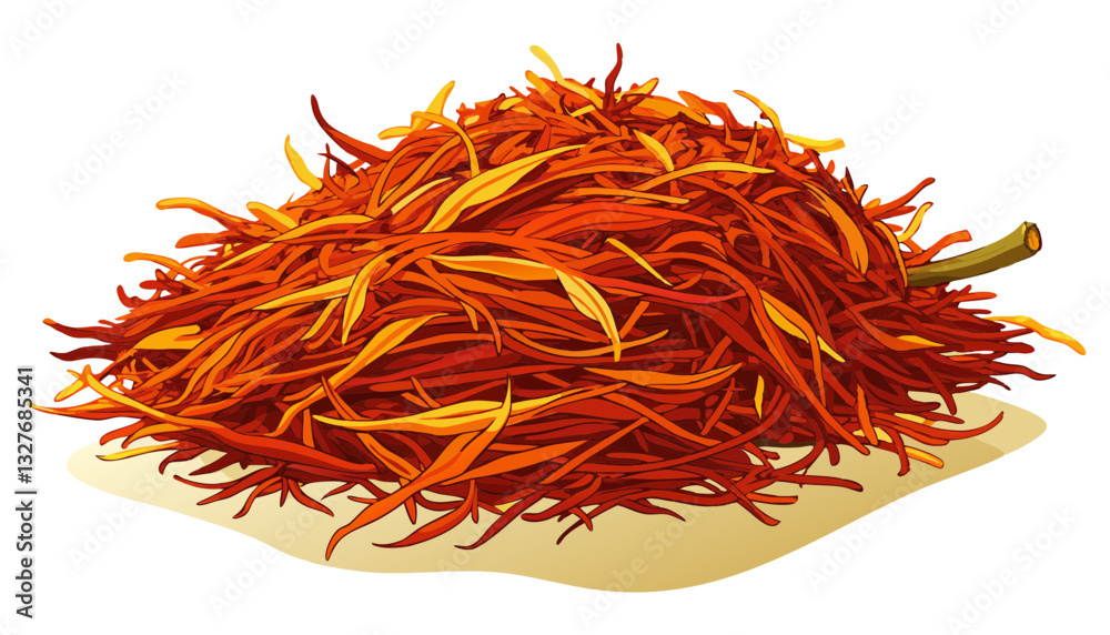Fototapeta premium Dried saffron spice isolated on white background