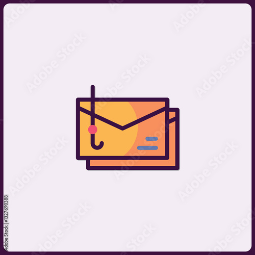 Illustrative Icon Depicting Email Phishing Threat and Online Security Issues