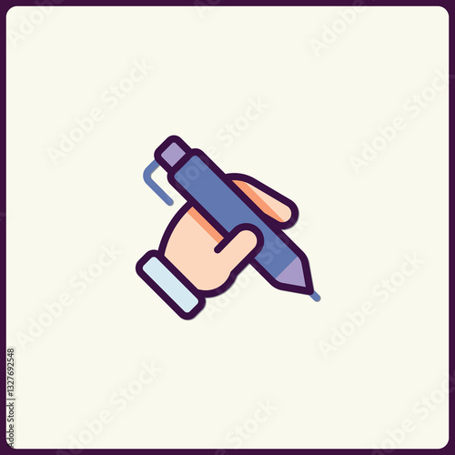 Creative Hand Sketching with Stylus Pen Icon Illustration for Digital Art