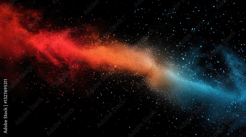 Fototapeta premium Vivid Abstract Design Featuring Flowing Red and Blue Particles on a Dark Background Creating a Stunning Visual Effect for Artistic and Creative Expression