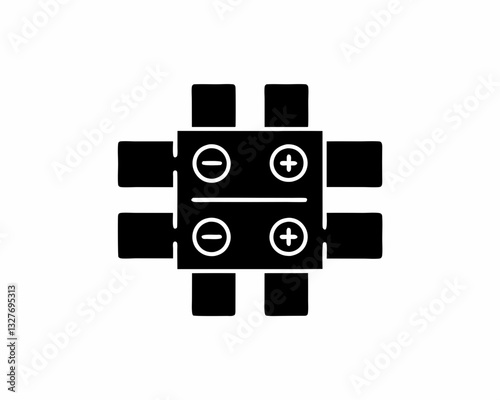 creative details electric busbar icon vector illustration