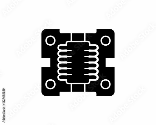 creative details electric busbar icon vector illustration