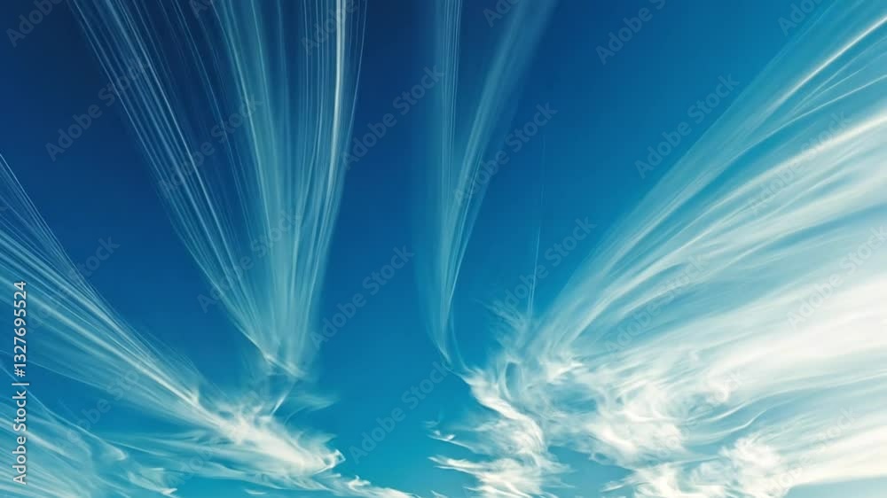 Dynamic Cloud Patterns Against a Clear Blue Sky Dynamic Cloud Patterns Against a Clear Blue Sky