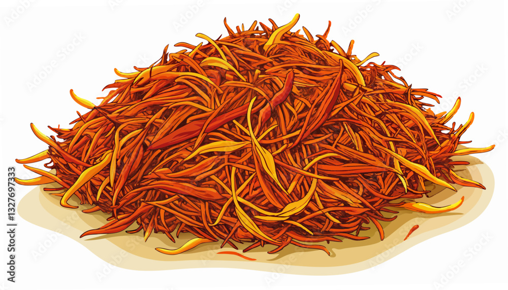 Fototapeta premium Dried saffron spice isolated on white background.