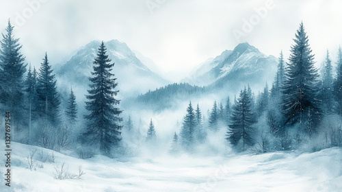snow covered mountains