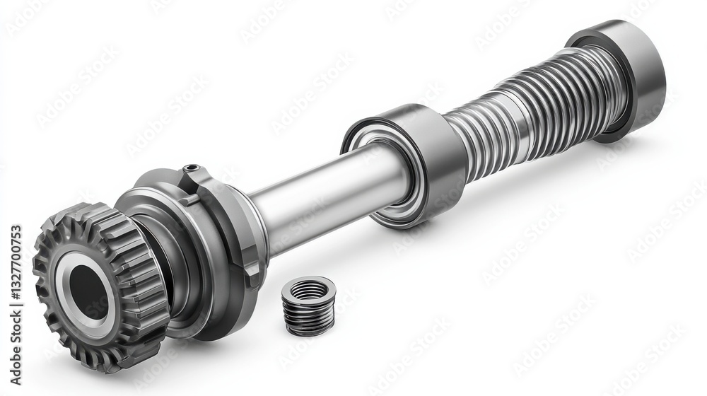 Precision Mechanical Shaft with Gear and Spring Components Precision Mechanical Shaft with Gear and Spring Components
