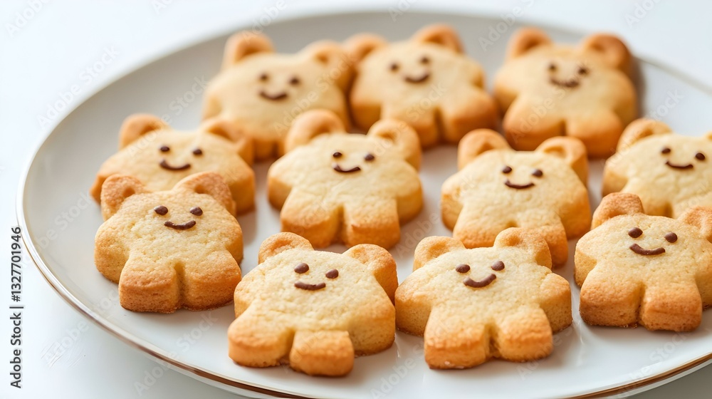 Bear Shaped Cookies on Plate