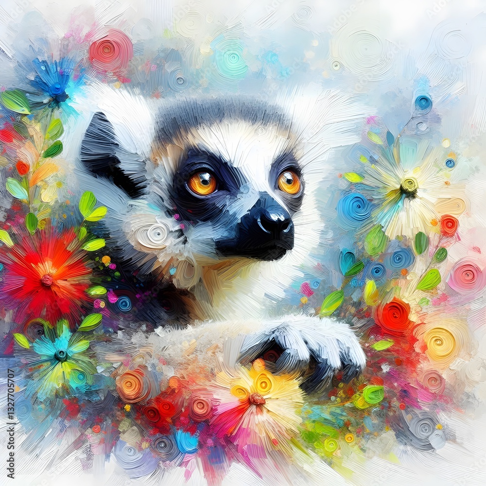 여우원숭이, 임파스토 기법 일러스트, jpeg (lemur, Impasto Techniques Illustration, jpeg) 여우원숭이, 임파스토 기법 일러스트, jpeg (lemur, Impasto Techniques Illustration, jpeg)