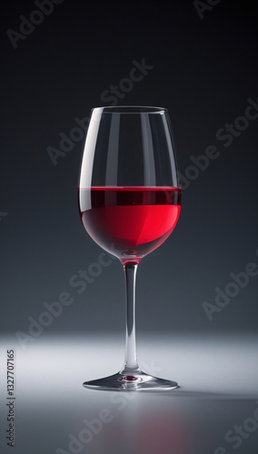 Glass Of Red wine On Gradient Black Background
