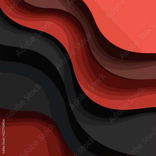 Dynamic abstract vector shapes in red and black, modern aesthetics