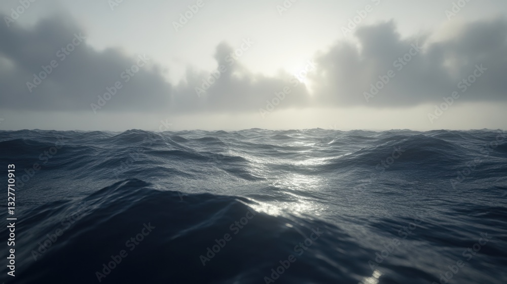 Obraz premium Dark Turbulent Seas Under Gloomy Overcast Skies