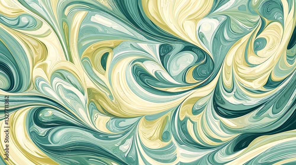 Swirling Abstract Pattern in Teal, Green and Cream for Background Swirling Abstract Pattern in Teal, Green and Cream for Background