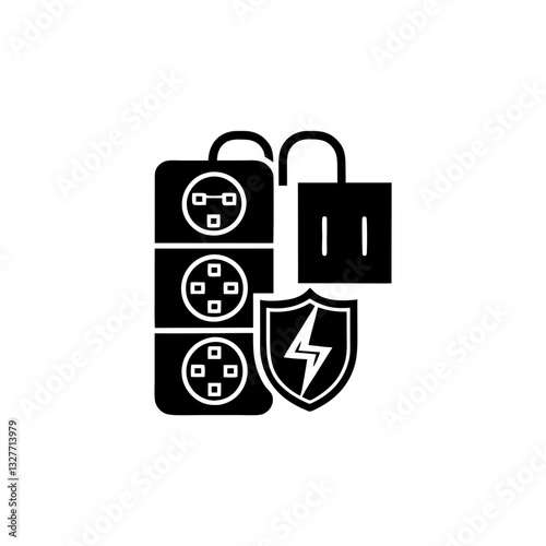 creative details power surge protector icon vector illustration