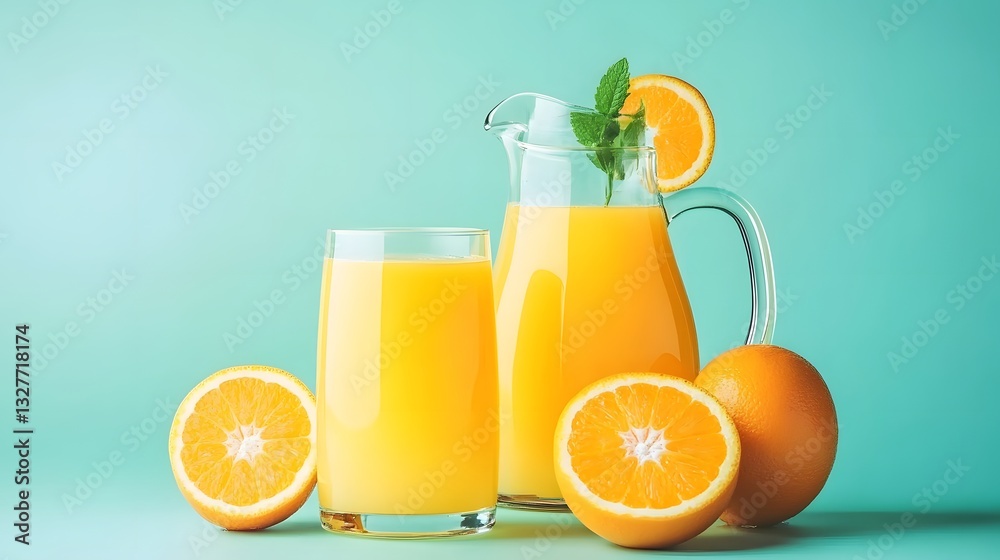 Refreshing Orange Juice Pitcher Glass Still Life Photography Refreshing Orange Juice Pitcher Glass Still Life Photography