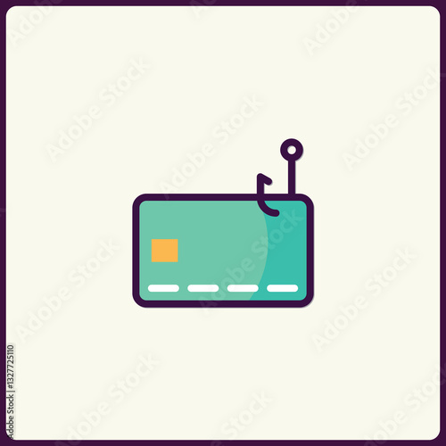 Phishing Attack on Financial Data Illustrated with Minimalist Credit Card Icon