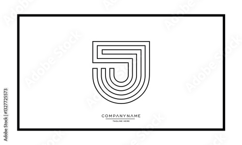 J or JJ Alphabet letters logo vector monogram