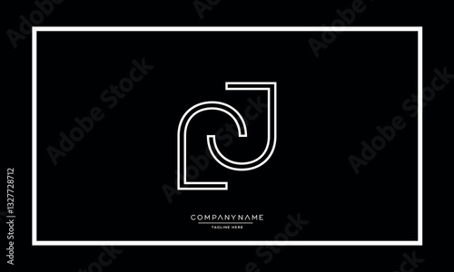 J or JJ Alphabet letters logo vector monogram