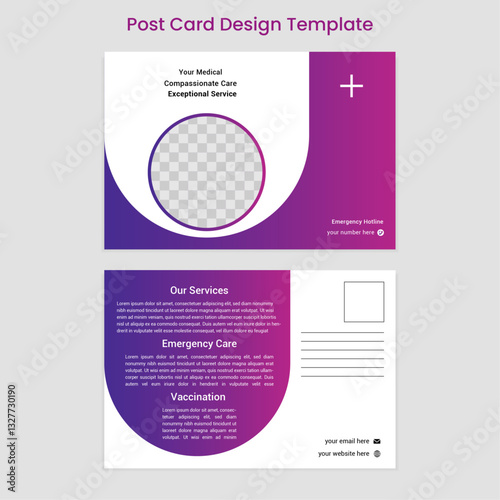 modern style clean creative awesome minimalist medical post card design template.