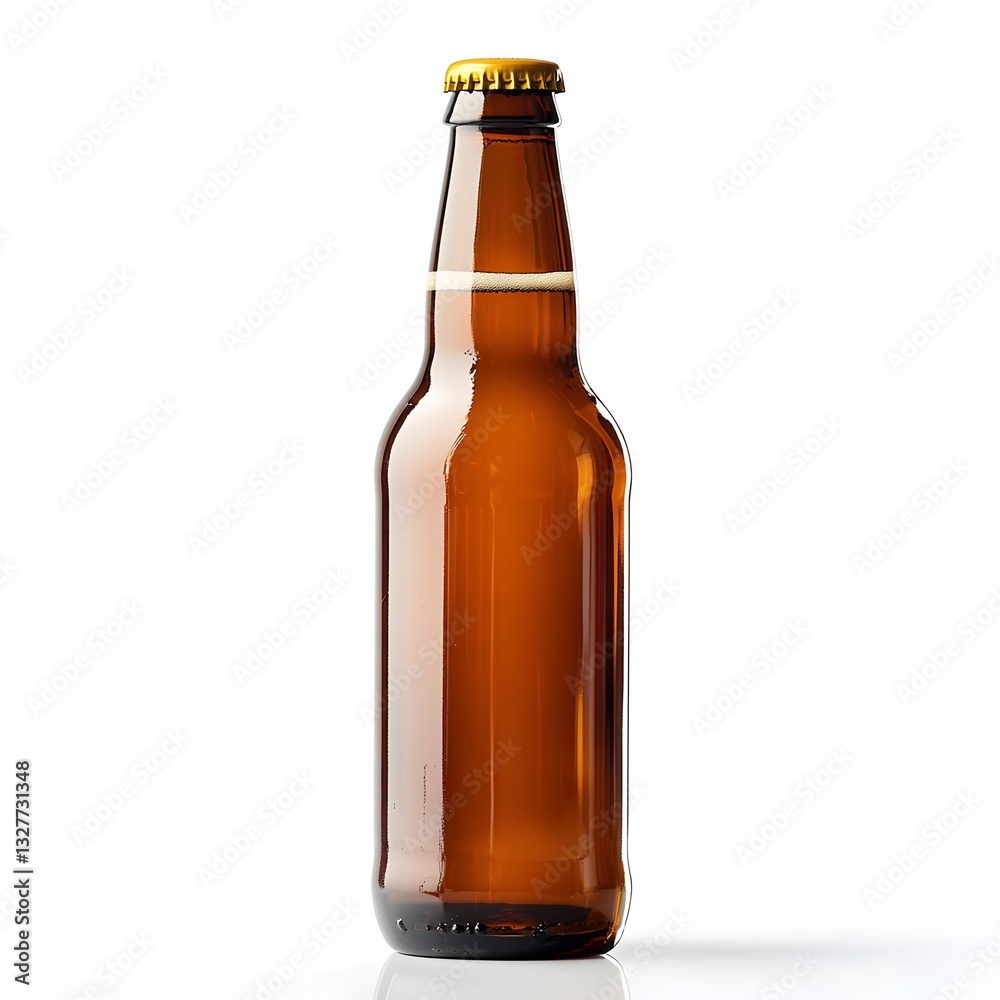 An isolated beer bottle on a white background capturing the essence of craft beverages in a clean and simple presentation An isolated beer bottle on a white background capturing the essence of craft beverages in a clean and simple presentation