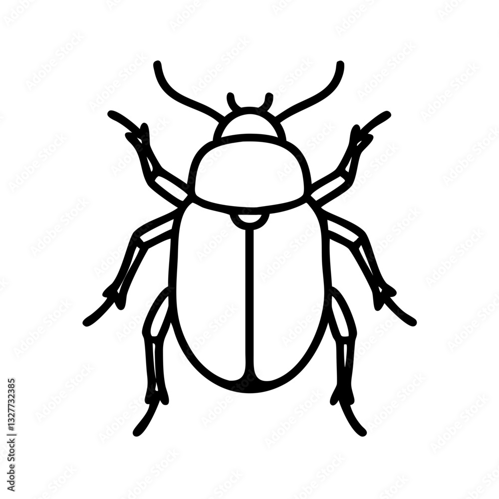 black and white scarab icon isolated on white background black and white scarab icon isolated on white background