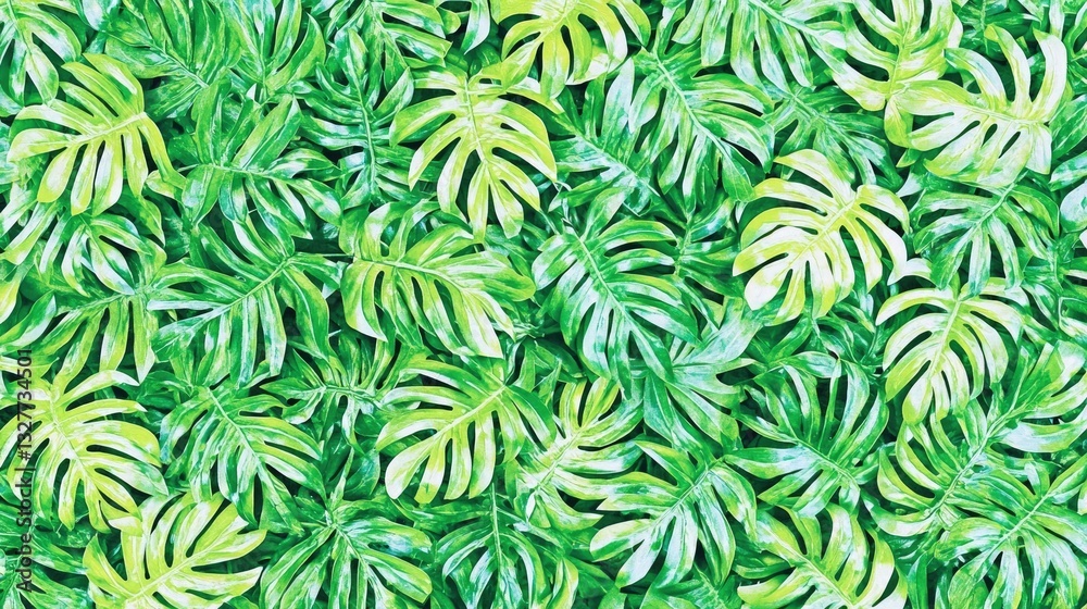 Lush green tropical leaves pattern Lush green tropical leaves pattern