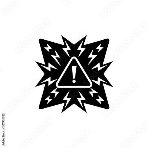 creative details electric shock warning icon vector illustration