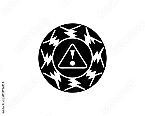 creative details electric shock warning icon vector illustration