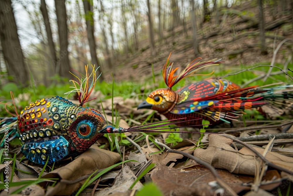 Obraz premium An Eastern Wild Turkey showcasing its grace as it moves through the hardwood forest