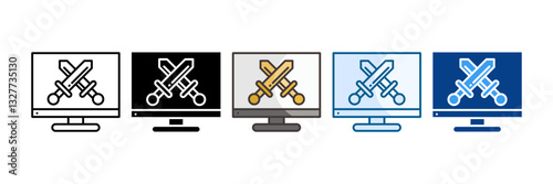 Attack Icon Set Multiple Style Collection