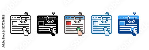 Clickjacking Icon Set Multiple Style Collection