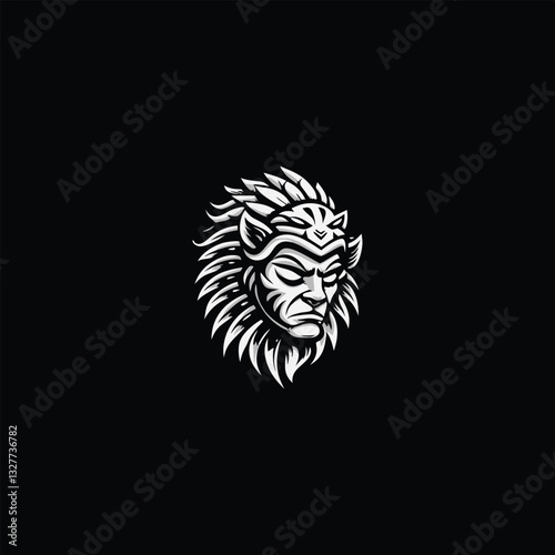 Mystic Warrior Shaman Apache with Tiger Hat Emblem