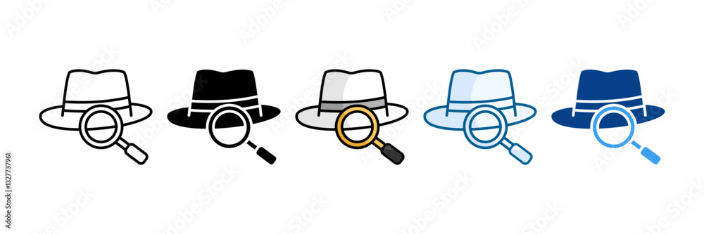White Hat Icon Set Multiple Style Collection White Hat Icon Set Multiple Style Collection