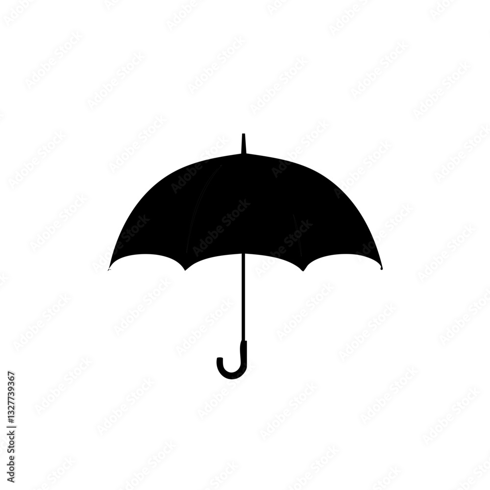 Minimalist umbrella silhouette, black and white, clean lines, simple design, iconic shape, negative space, high contrast, vector graphic style Minimalist umbrella silhouette, black and white, clean lines, simple design, iconic shape, negative space, high contrast, vector graphic style