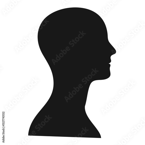 silhouette, profile picture, avatar, generic user icon, black and white, minimalist design, simple shape, head and shoulders