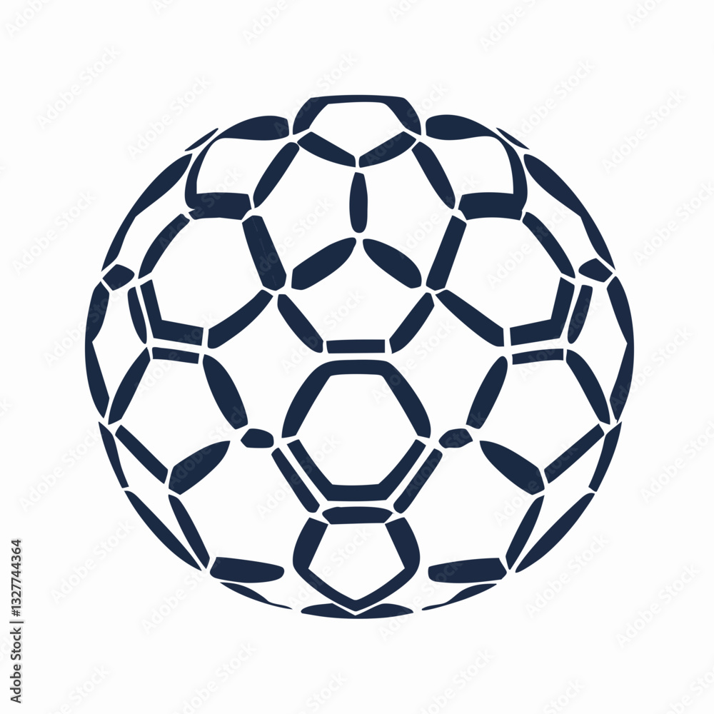 Fototapeta premium Geometric soccer ball pattern, sports background, dark blue