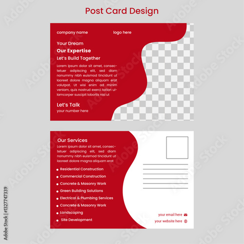 new modern clean creative awesome minimalist construction post card design template.