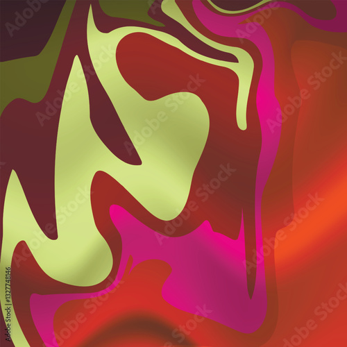 Fluid art. Modern artwork background. Mixture of acrylic paints. Abstract liquid painting marble texture, colorful gradient waves. Vector design for banner, flyer, business card, cover, invitation.