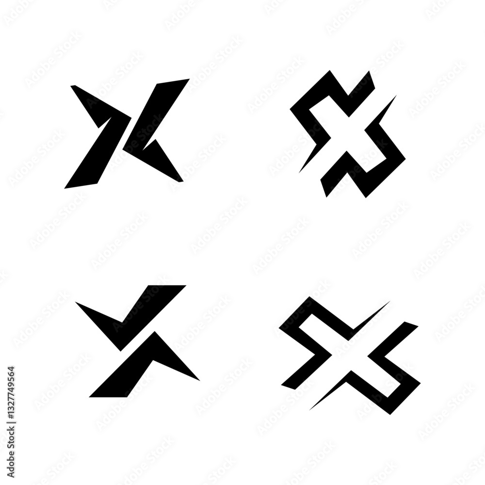 Fototapeta premium x letter logo icon design illustration