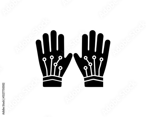 creative details electrical gloves icon vector illustration