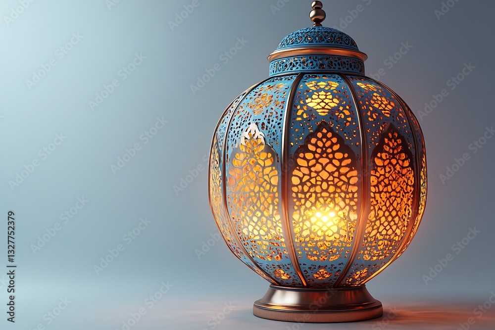 Decorative Lantern with Intricate Blue Patterns Emitting a Warm Glow Against a Soft Gradient Background
Decorative Lantern with Intricate Blue Patterns Emitting a Warm Glow Against a Soft Gradient Background