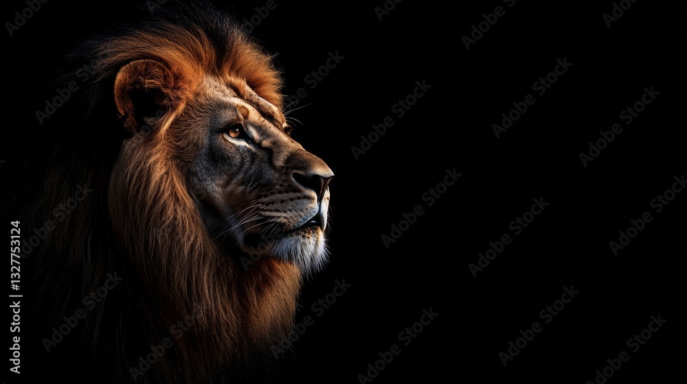 Fototapeta premium logo of a lion with fire on a black background