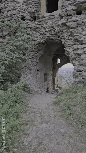ancient fortress turned into ruins in romania
